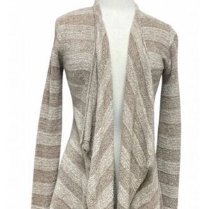 BAREFOOT DREAMS CALYPSO WRAP STRIPED TAN BEIGE CARDIGAN SIZE L/ XL
